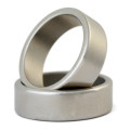 Two rings of silvery metal isolated on white