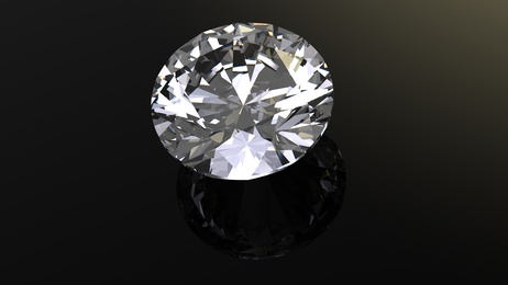 Diamond. Jewelry gems roung shape on black background