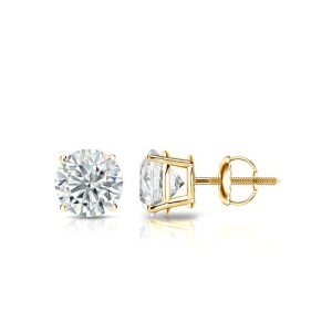 thumbnail image 2 of Solid 14K Yellow Gold Screw Back Round Basket Stud Earring Settings - Prong 2 of 3